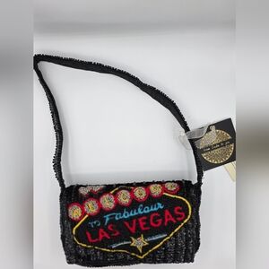 Black Beaded 'Las Vegas' Shoulder Bag